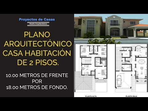 Planos arquitectónicos de casas de dos plantas con medidas detalladas