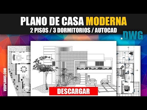 Planos arquitectónicos de casas de 2 pisos en AutoCAD