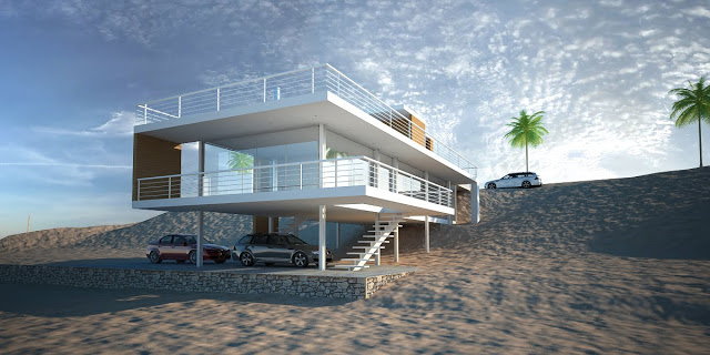 Casas de playa maqueta