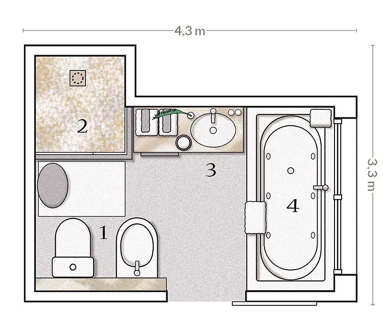 Planos de baños y distribucion