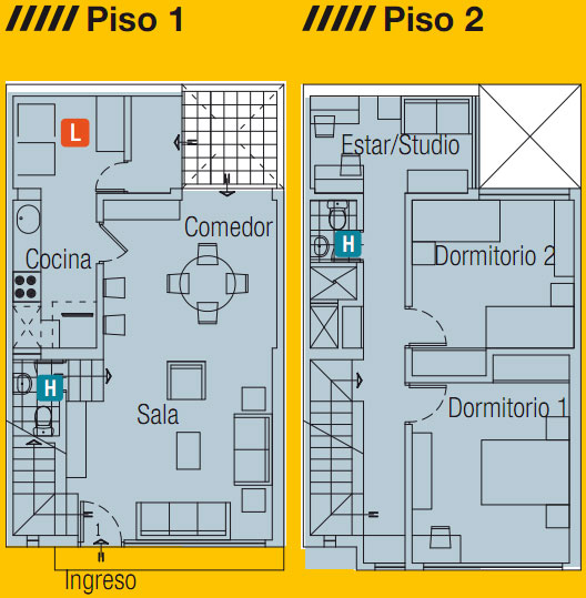 Planos de casas de dos plantas