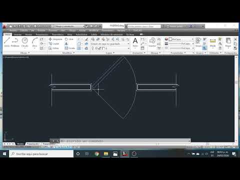 Representación de puerta corrediza en plano arquitectónico